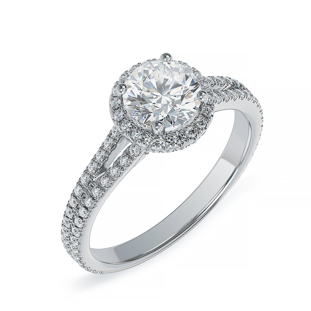 Lab Grown Diamond Halo Engagement Ring (8055183278310)