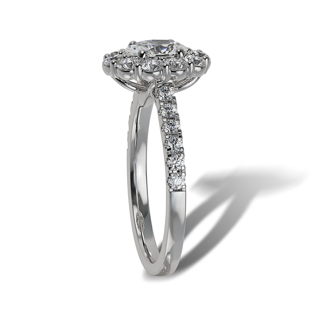 Lab Grown Diamond Halo Engagement Ring (8055183376614)