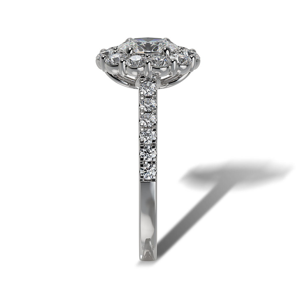 Lab Grown Diamond Halo Engagement Ring (8055183376614)