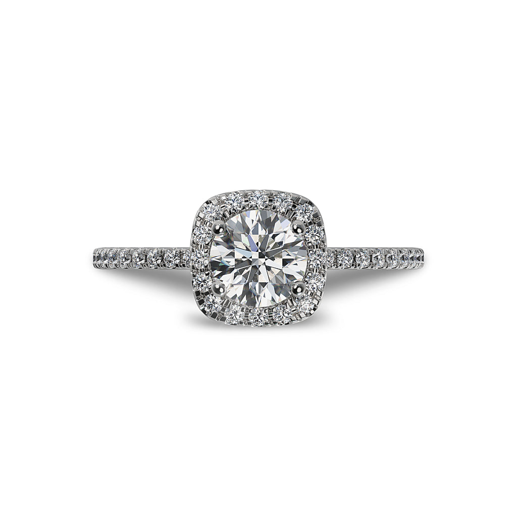 Lab Grown Diamond Halo Engagement Ring (8055183409382)