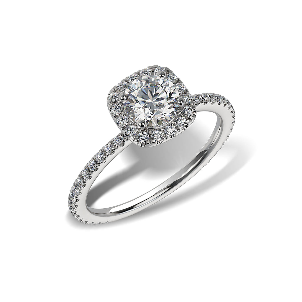 Lab Grown Diamond Halo Engagement Ring (8055183409382)