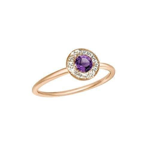 Matthia's & Claire Gemstone Ring With Amethyst and White Diamond Pave (5383512686747)